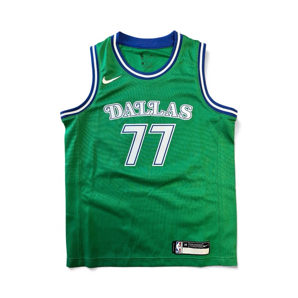 Nike Luka Doncic Dallas Mavericks Swingman Jersey Green Blue Boys Size Medium